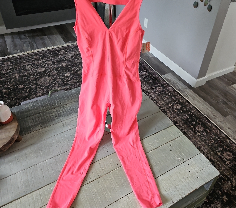 FP Movement by Free People Never Better Coral Jumpsuit